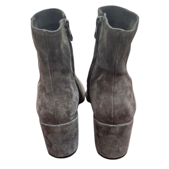 Vince Gray Suede Ankle Boots Women’s Size 9M EUR 39 Block Heel Zip Booties - Picture 8 of 14